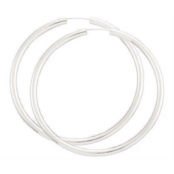 BNH Dame blanke 925 sterling sølv Øre creoler, Ø 50 mm x 2,5 mm